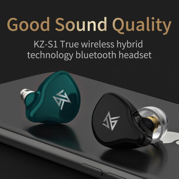 KZ S1 1DD+1BA Hybrid Technology Wireless Bluetooth 5.0 Stereo In-ear Sports Earphone with Microphone(Green) - In Ear Wired Earphone by KZ | Online Shopping UK | buy2fix