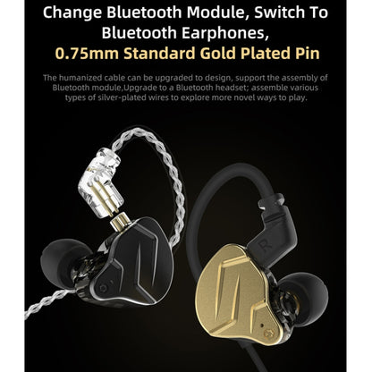 KZ ZSN Pro X Ring Iron Hybrid Drive Metal In-ear Wired Earphone, Standard Version(Gold) - In Ear Wired Earphone by KZ | Online Shopping UK | buy2fix