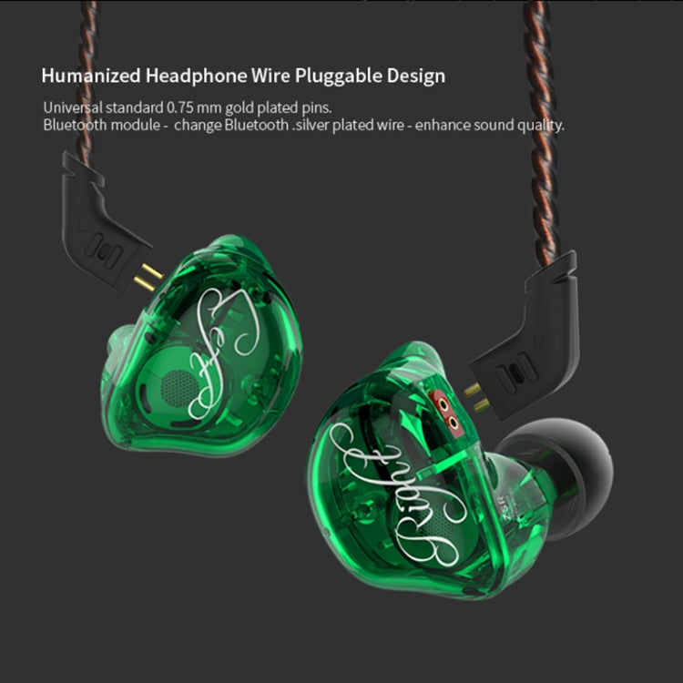 KZ ZSR 6-unit Ring Iron In-ear Wired Earphone, Mic Version(Green) - In Ear Wired Earphone by KZ | Online Shopping UK | buy2fix