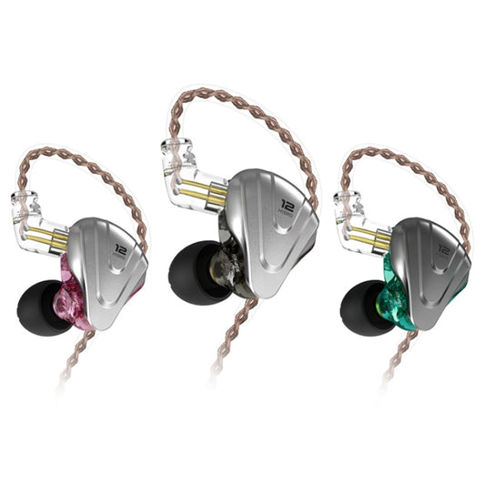 KZ ZSX 12-unit Ring Iron Metal Gaming In-ear Wired Earphone, Mic Version(Purple) by KZ