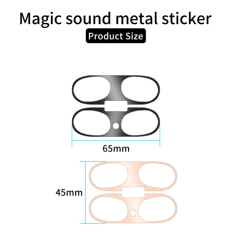 For Beats Studio Buds Wireless Bluetooth Earphone Magic Sound Metal Protective Sticker(Black) - Protective Sticker by buy2fix | Online Shopping UK | buy2fix