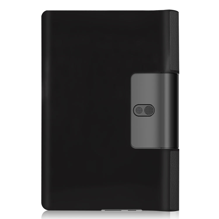 For Lenovo Yoga Smart Tab Custer Texture Horizontal Flip Leather Case with Two-folding Holder(Black) - For Lenovo by buy2fix | Online Shopping UK | buy2fix