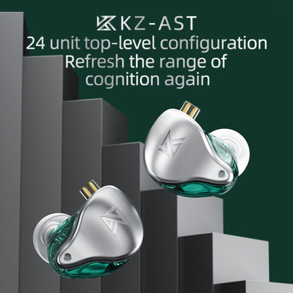 KZ AST 24-unit Balance Armature Monitor HiFi In-Ear Wired Earphone No Mic(Black) - In Ear Wired Earphone by KZ | Online Shopping UK | buy2fix