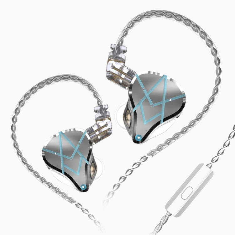 KZ ASX 20-unit Balance Armature Monitor HiFi In-Ear Wired Earphone With Mic(Silver) - In Ear Wired Earphone by KZ | Online Shopping UK | buy2fix