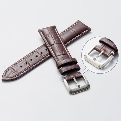 18mm Calf Leather Watch Band(Black) - Smart Wear by buy2fix | Online Shopping UK | buy2fix