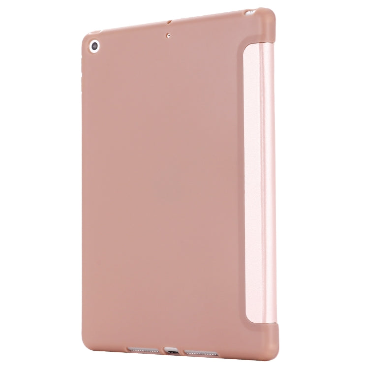 For iPad 10.2 2021 / 2020 / 2019 GEBEI Shockproof Horizontal Flip Leather Case with Three-folding Holder(Rose Gold) - iPad 10.2 Cases by GEBEI | Online Shopping UK | buy2fix