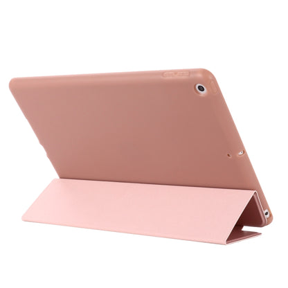 For iPad 10.2 2021 / 2020 / 2019 GEBEI Shockproof Horizontal Flip Leather Case with Three-folding Holder(Rose Gold) - iPad 10.2 Cases by GEBEI | Online Shopping UK | buy2fix