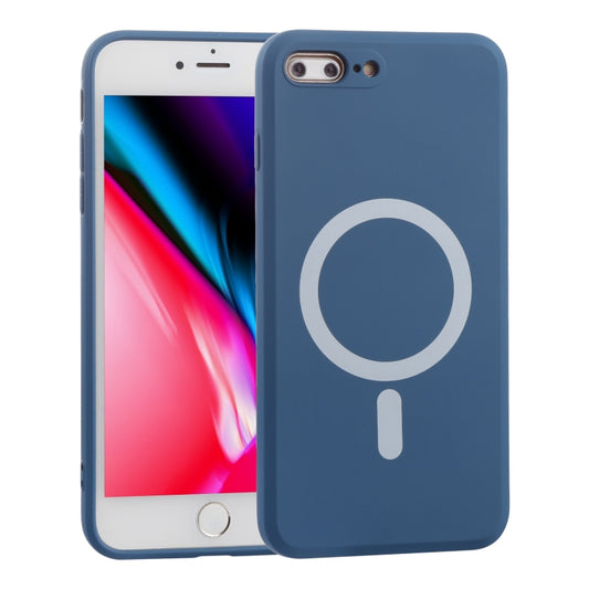 Silicone Full Coverage Shockproof Magsafe Case For iPhone 7 Plus / 8 Plus(Blue) - Apple Accessories by buy2fix | Online Shopping UK | buy2fix