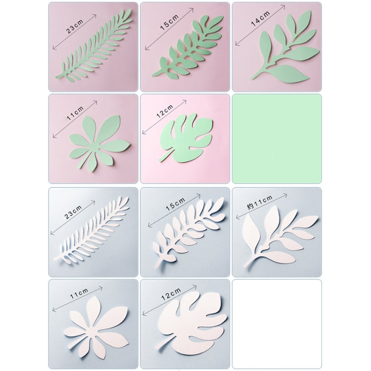 10 in 1 Creative Paper Cutting Shooting Props Tree Leaves Papercut Jewelry Cosmetics Background Photo Photography Props(Emerald Green) - Camera Accessories by buy2fix | Online Shopping UK | buy2fix
