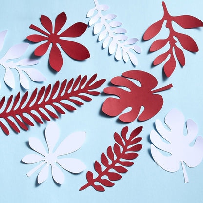 10 in 1 Creative Paper Cutting Shooting Props Tree Leaves Papercut Jewelry Cosmetics Background Photo Photography Props(Wine Red) - Camera Accessories by buy2fix | Online Shopping UK | buy2fix