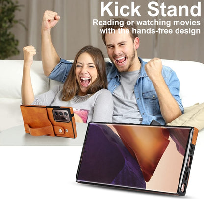 For Samsung Galaxy Note20 Ultra Crazy Horse Texture Shockproof TPU + PU Leather Case with Card Slot & Wrist Strap Holder(Yellow) by buy2fix