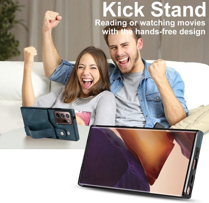 For Samsung Galaxy Note20 Ultra Crazy Horse Texture Shockproof TPU + PU Leather Case with Card Slot & Wrist Strap Holder(Sapphire Blue) by buy2fix