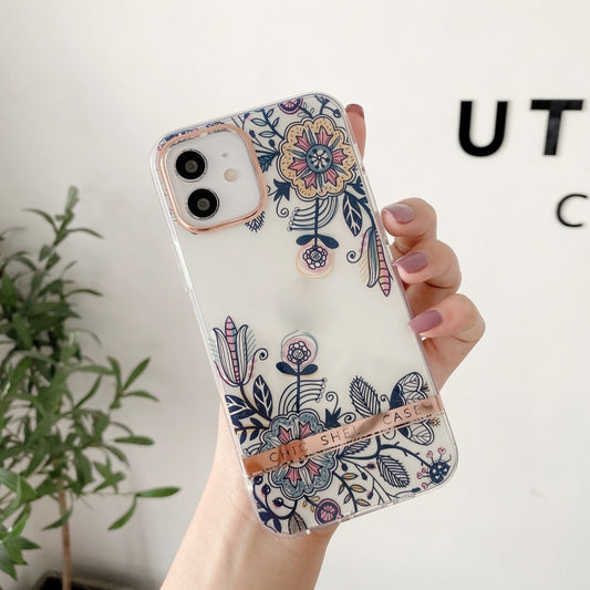 For iPhone 13 Pro Max High Translucent Electroplating Flower Pattern TPU + PC Shockproof Case (Po-phase Flowers) by buy2fix