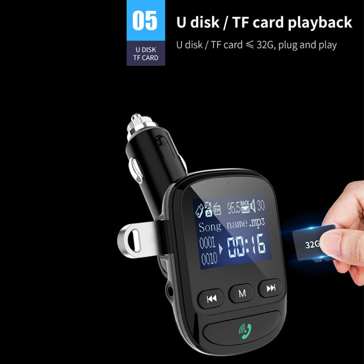 BT06 1.4 inch Car MP3 Player FM Transmitter QC3.0 Quick Charge Support Bluetooth Handsfree / TF Card by buy2fix