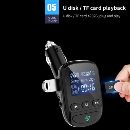 BT06 1.4 inch Car MP3 Player FM Transmitter QC3.0 Quick Charge Support Bluetooth Handsfree / TF Card by buy2fix