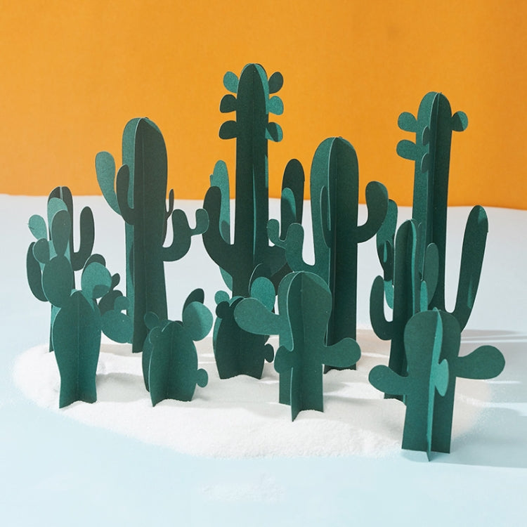 12 in 1 Miniature Beach Paper Cut Cactus Sandy Beach Landscape Decoration Photography Props(Green) - Camera Accessories by buy2fix | Online Shopping UK | buy2fix