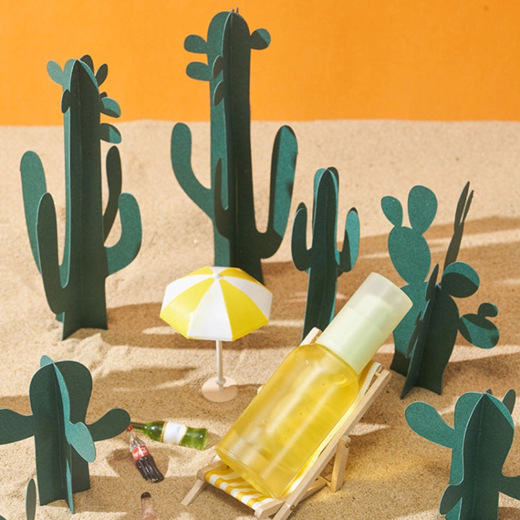 12 in 1 Miniature Beach Paper Cut Cactus Sandy Beach Landscape Decoration Photography Props(Green) - Camera Accessories by buy2fix | Online Shopping UK | buy2fix