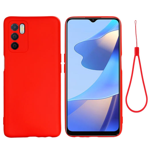 For OPPO A16 / A16S Foreign Version Solid Color Liquid Silicone Shockproof Full Coverage Protective Case(Red) by buy2fix