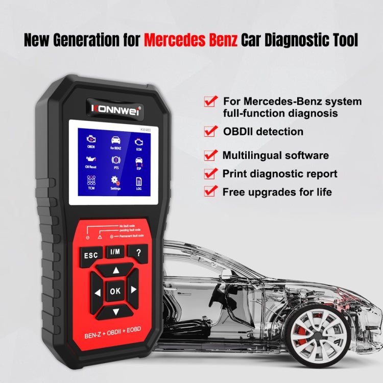 KONNWEI KW460 Car 2.8 inch 12V Lead-acid Battery Tester Fault Diagnosis Instrument - Code Readers & Scan Tools by KONNWEI | Online Shopping UK | buy2fix