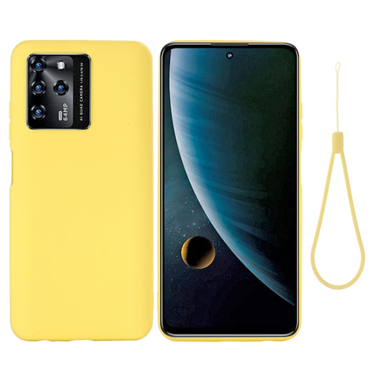 For ZTE Blade V30 Solid Color Liquid Silicone Dropproof Full Coverage Protective Case(Yellow) by buy2fix