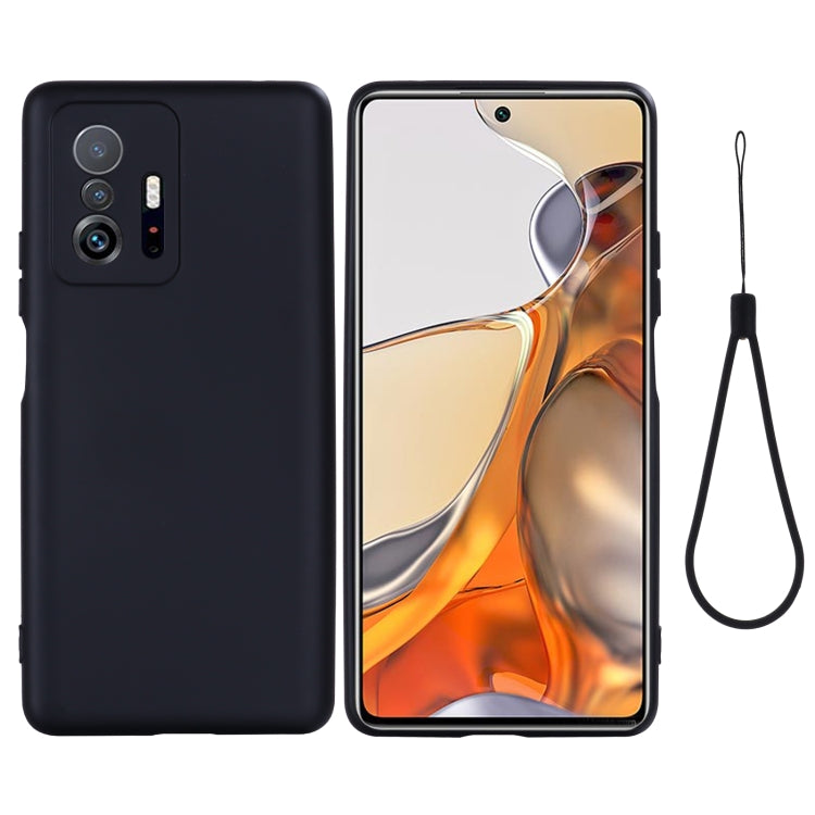 For Xiaomi 11T 5G Solid Color Liquid Silicone Dropproof Full Coverage Protective Case(Black) - Xiaomi Accessories by buy2fix | Online Shopping UK | buy2fix