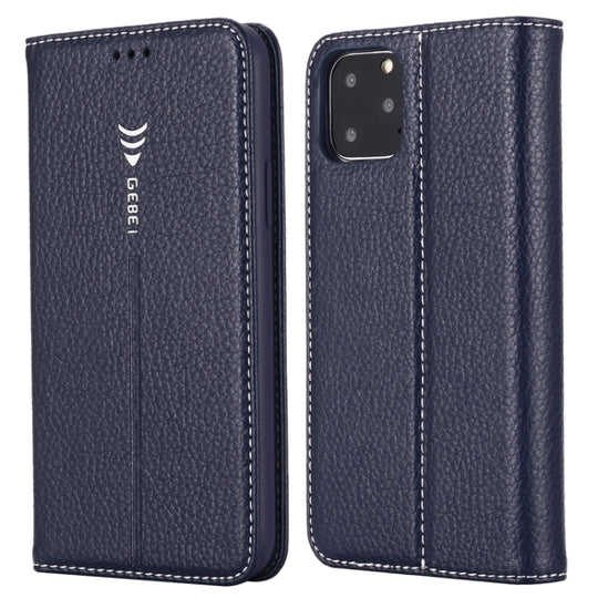 For iPhone 11 Pro GEBEI PU+TPU Horizontal Flip Protective Case with Holder & Card Slots(Blue)