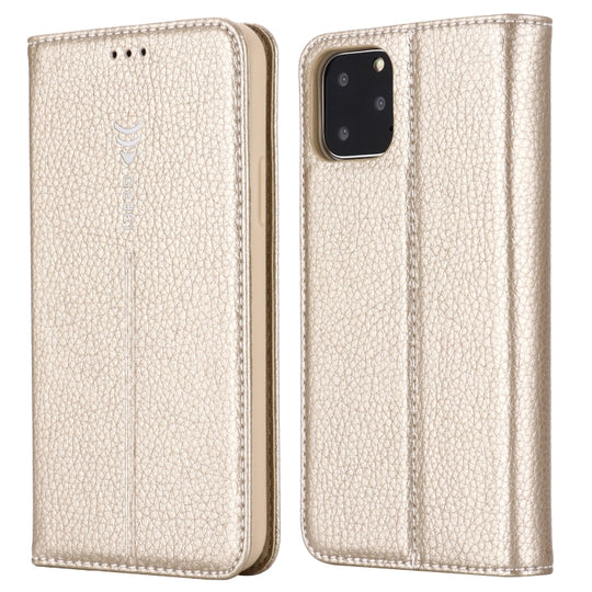 For iPhone 11 GEBEI PU+TPU Horizontal Flip Protective Case with Holder & Card Slots(Gold)