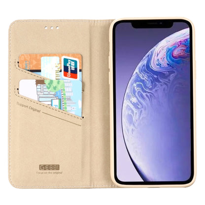 For iPhone 11 GEBEI PU+TPU Horizontal Flip Protective Case with Holder & Card Slots(Gold) - iPhone 11 Cases by GEBEI | Online Shopping UK | buy2fix