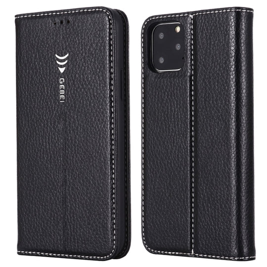 For iPhone 11 Pro Max GEBEI PU+TPU Horizontal Flip Protective Case with Holder & Card Slots(Black)