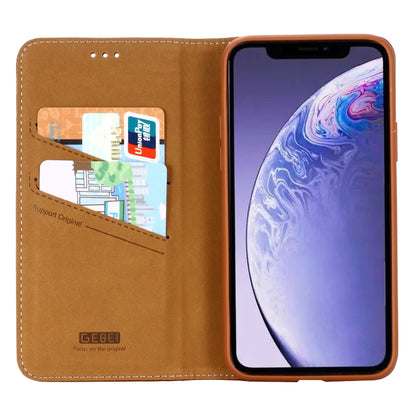 For iPhone 11 Pro Max GEBEI PU+TPU Horizontal Flip Protective Case with Holder & Card Slots(Brown) - iPhone 11 Pro Max Cases by GEBEI | Online Shopping UK | buy2fix