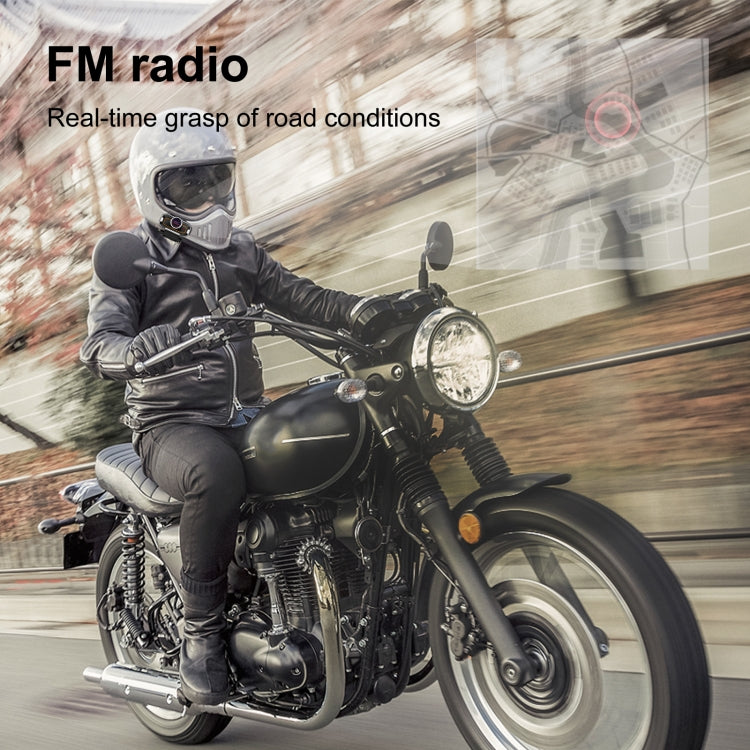 V9 Pro Motorcycle Helmet Bluetooth Walkie-talkie Support FM(Black) - In Car by buy2fix | Online Shopping UK | buy2fix