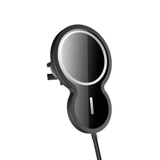 W34 Umgekehrter kürbisförmiger magnetischer Auto-Ladegerät-Handyhalter (schwarz)