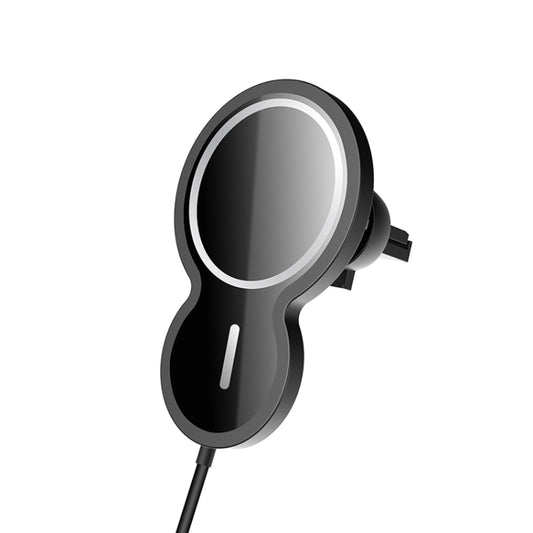 W34 Inverted Gourd-shaped Magnetic Car Wireless Charger Mobile Phone Holder(Black) by buy2fix