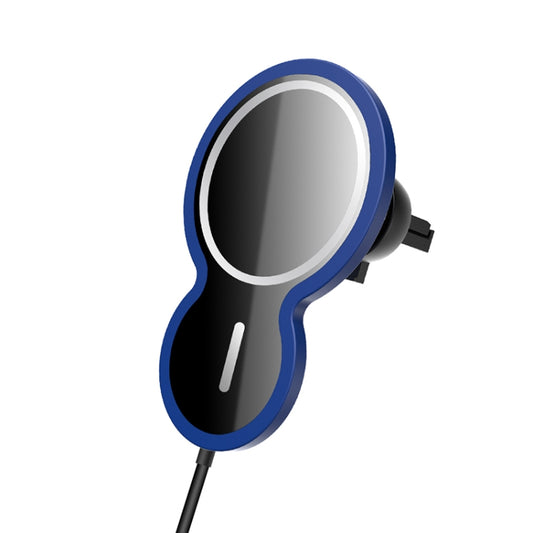 W34 Inverted Gourd-shaped Magnetic Car Wireless Charger Mobile Phone Holder(Blue) by buy2fix