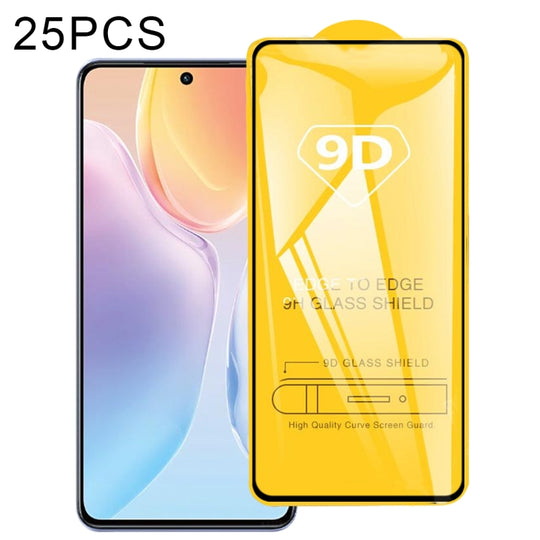 For vivo X70 / X70t 25 PCS 9D Full Glue Full Screen Tempered Glass Film