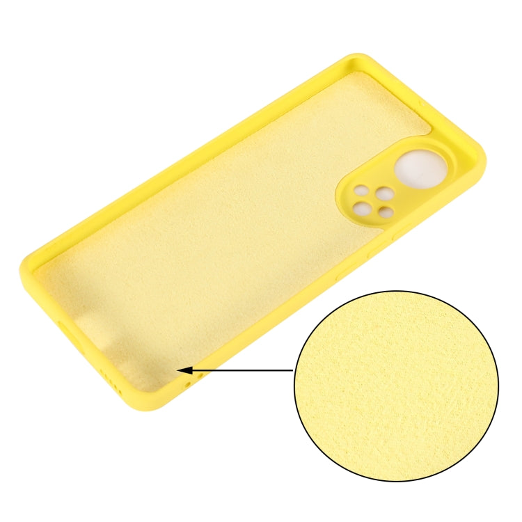 For Huawei Nova 9 Solid Color Liquid Silicone Dropproof Full Coverage Protective Case(Yellow) - Mobile Accessories by buy2fix | Online Shopping UK | buy2fix