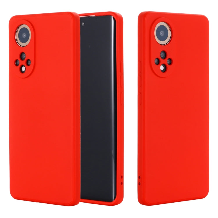 For Huawei Nova 9 Solid Color Liquid Silicone Dropproof Full Coverage Protective Case(Red) - Mobile Accessories by buy2fix | Online Shopping UK | buy2fix