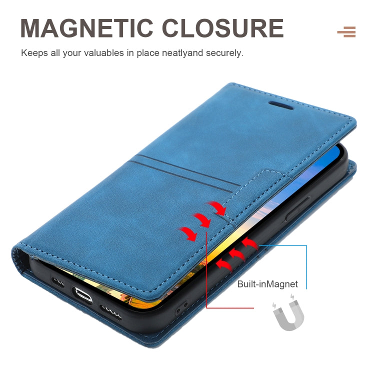 For iPhone 12 Pro Max Dream Magnetic Suction Business Horizontal Flip PU Leather Case with Holder & Card Slot & Wallet(Blue) by buy2fix