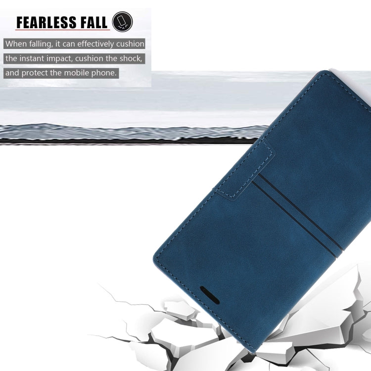 For iPhone 12 Pro Max Dream Magnetic Suction Business Horizontal Flip PU Leather Case with Holder & Card Slot & Wallet(Blue) by buy2fix