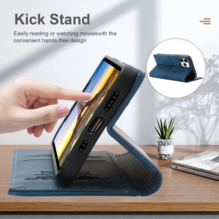 For iPhone 12 Pro Max Dream Magnetic Suction Business Horizontal Flip PU Leather Case with Holder & Card Slot & Wallet(Blue) by buy2fix
