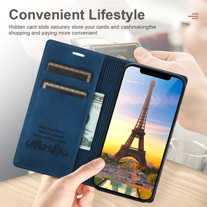 For iPhone 12 Pro Max Dream Magnetic Suction Business Horizontal Flip PU Leather Case with Holder & Card Slot & Wallet(Blue) by buy2fix