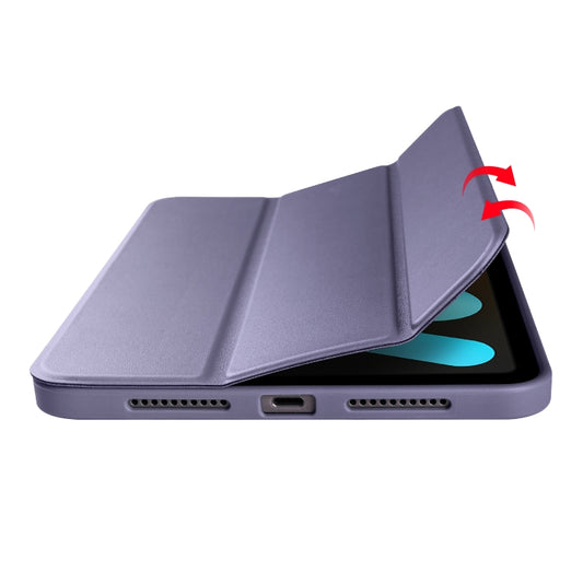 For iPad mini 6 / mini 2024 Honeycomb TPU Leather Tablet Case with 3-Folding Holder(Lavender Gray) by buy2fix