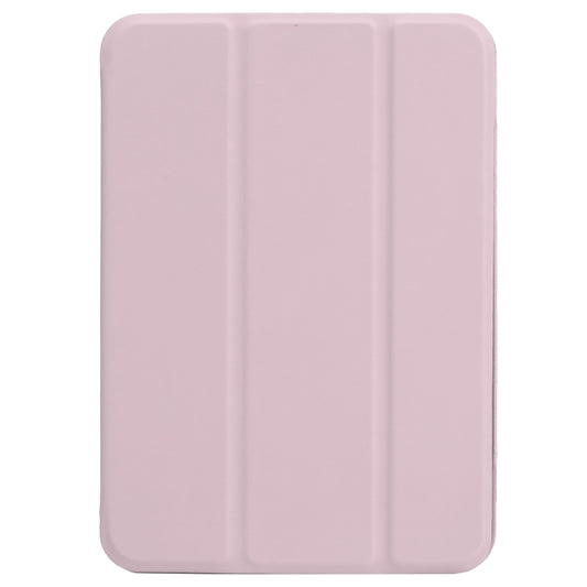 For iPad mini 2024 / mini 6 Horizontal Flip Ultra-thin Double-sided Clip Non-buckle Magnetic PU Tablet Case With Three-folding Holder & Sleep / Wake-up Function(Pink) by buy2fix