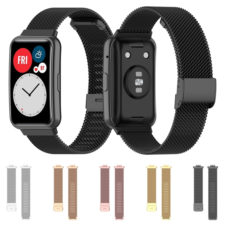 For Huawei Watch Fit Mesh Metal Watch Band(Rose Pink) by buy2fix