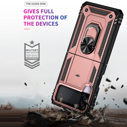 For Samsung Galaxy Z Flip3 5G Folding Shockproof TPU + PC Protective Case with 360 Degree Rotating Holder(Rose Gold) by buy2fix