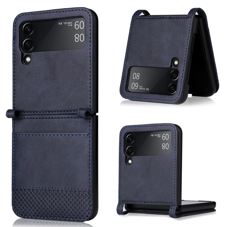 For Samsung Galaxy Z Flip3 5G Retro Crazy Horse Texture Leather Case with Card Slots(Blue) - Samsung Accessories by buy2fix | Online Shopping UK | buy2fix