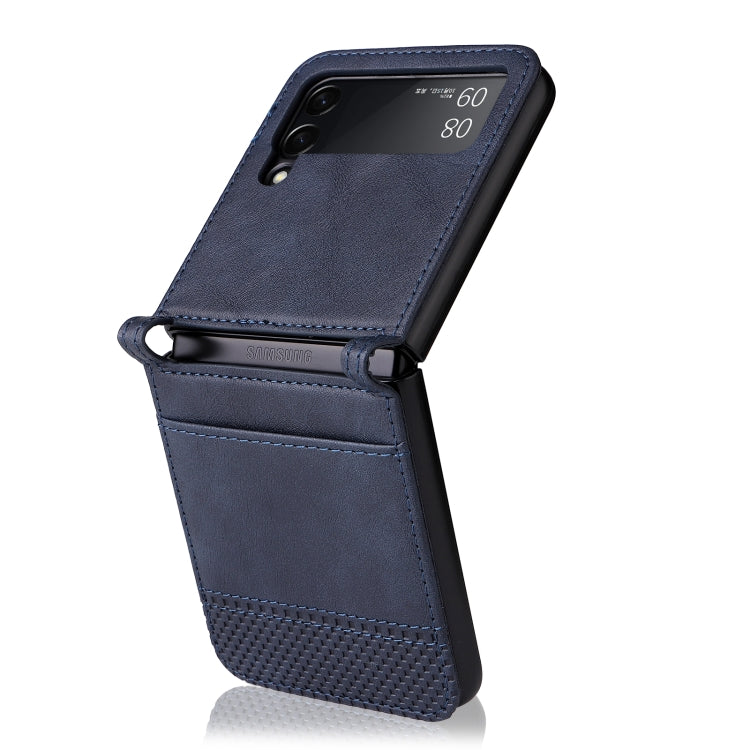 For Samsung Galaxy Z Flip3 5G Retro Crazy Horse Texture Leather Case with Card Slots(Blue) - Samsung Accessories by buy2fix | Online Shopping UK | buy2fix