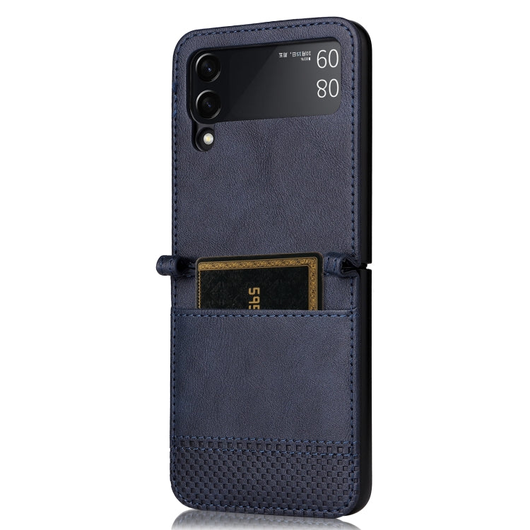 For Samsung Galaxy Z Flip3 5G Retro Crazy Horse Texture Leather Case with Card Slots(Blue) - Samsung Accessories by buy2fix | Online Shopping UK | buy2fix