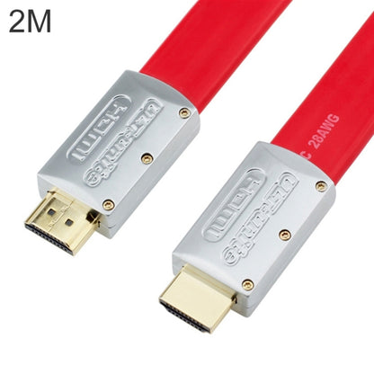 ULT-unite 4K Ultra HD Gold-plated HDMI to HDMI Flat Cable, Cable Length:2m(Red) - Cable by ult-unite | Online Shopping UK | buy2fix