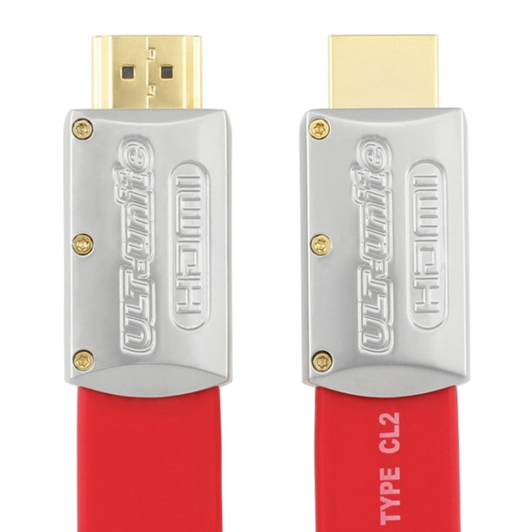 ULT-unite 4K Ultra HD Gold-plated HDMI to HDMI Flat Cable, Cable Length:2m(Red) - Cable by ult-unite | Online Shopping UK | buy2fix